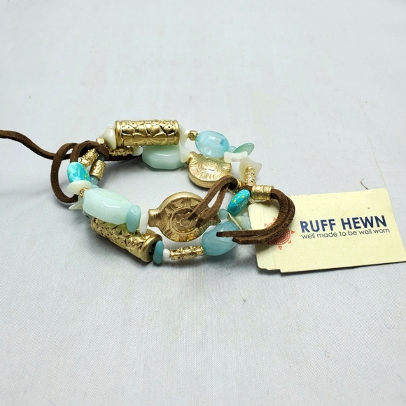 Ruff hewn Bohemian suede tassel stretch bracelet - Picture 1 of 5